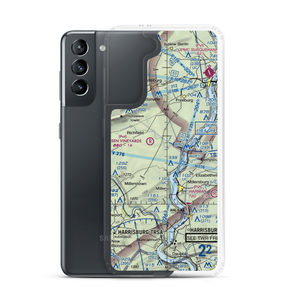 Frymoyer Airport (4PA3) VFR Sectional Samsung Case Samsung Galaxy S21 model shown