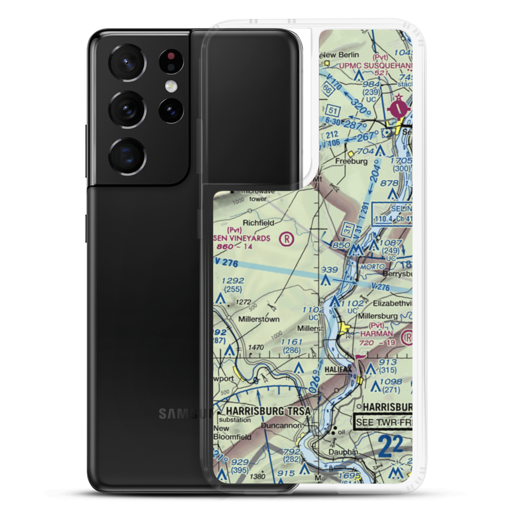 Frymoyer Airport (4PA3) VFR Sectional Samsung Case Samsung Galaxy S21 Ultra model shown