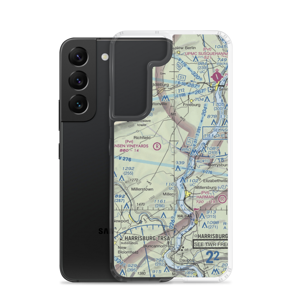 Frymoyer Airport (4PA3) VFR Sectional Samsung Case Samsung Galaxy S22 model shown