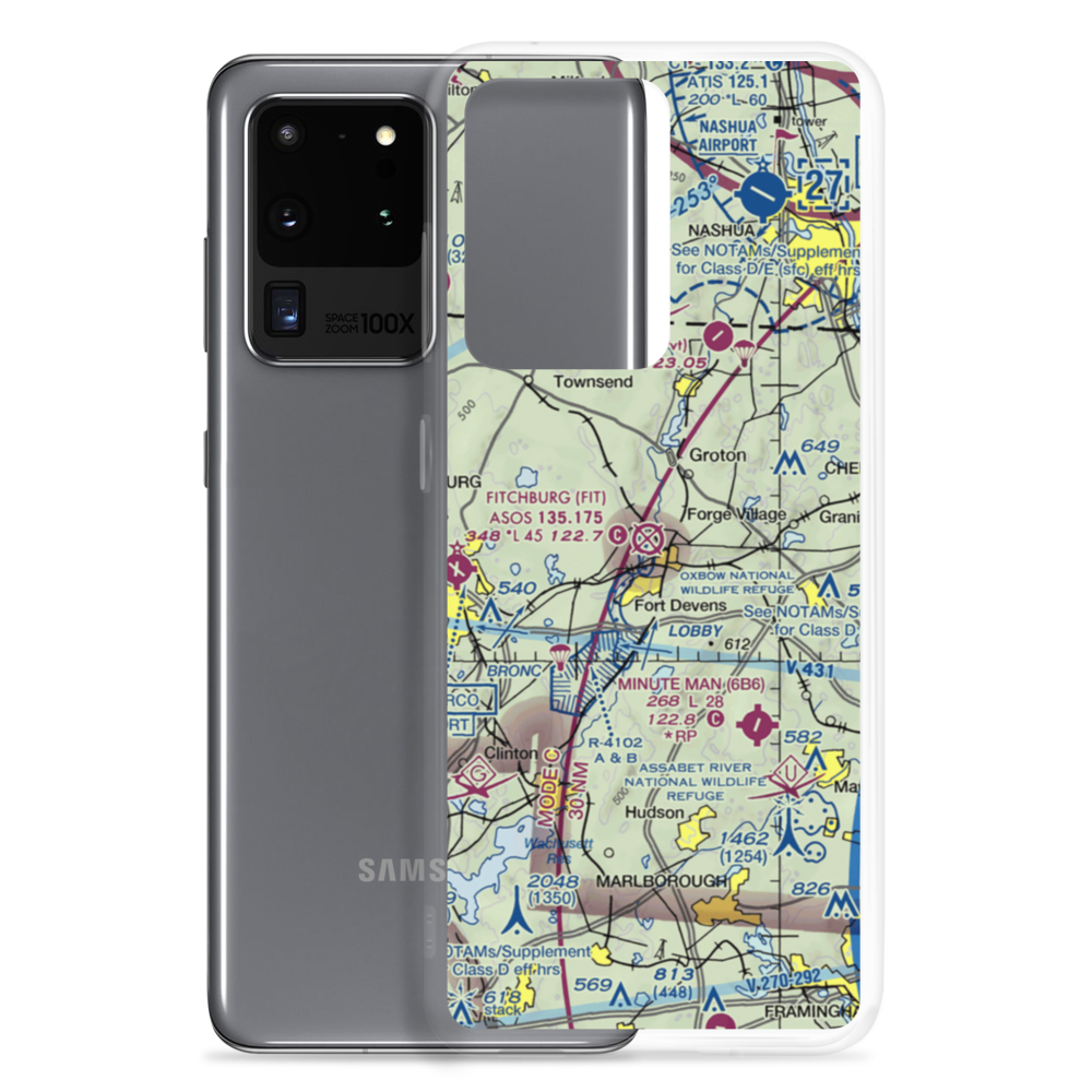 Ft Devens Moore Army Air Field (AYE) VFR Sectional Samsung Case Samsung Galaxy S20 Ultra model shown