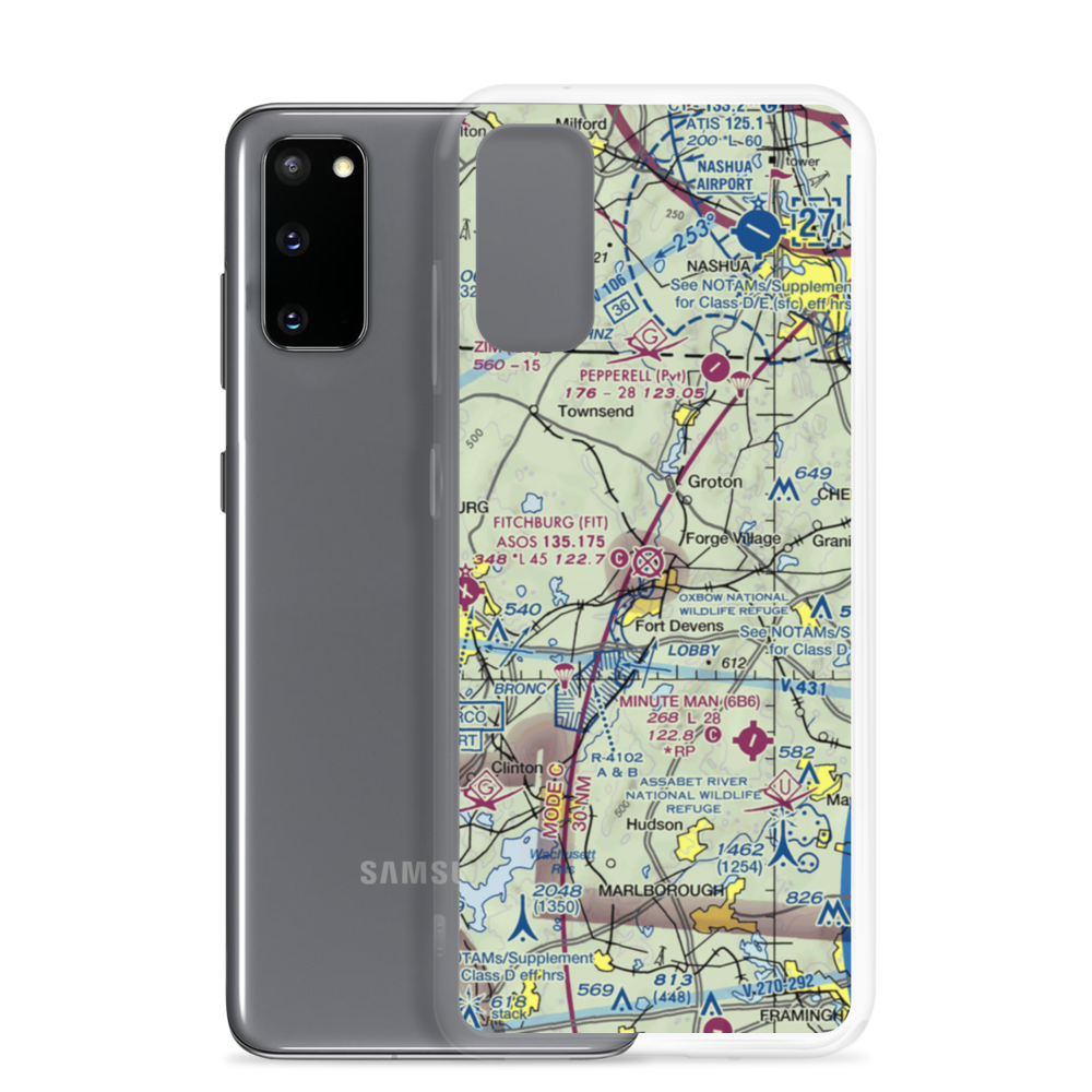 Ft Devens Moore Army Air Field (AYE) VFR Sectional Samsung Case Samsung Galaxy S20 model shown