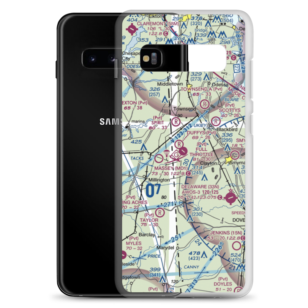 Full Throttle Farm Airport (23DE) VFR Sectional Samsung Case Samsung Galaxy S10+ model shown