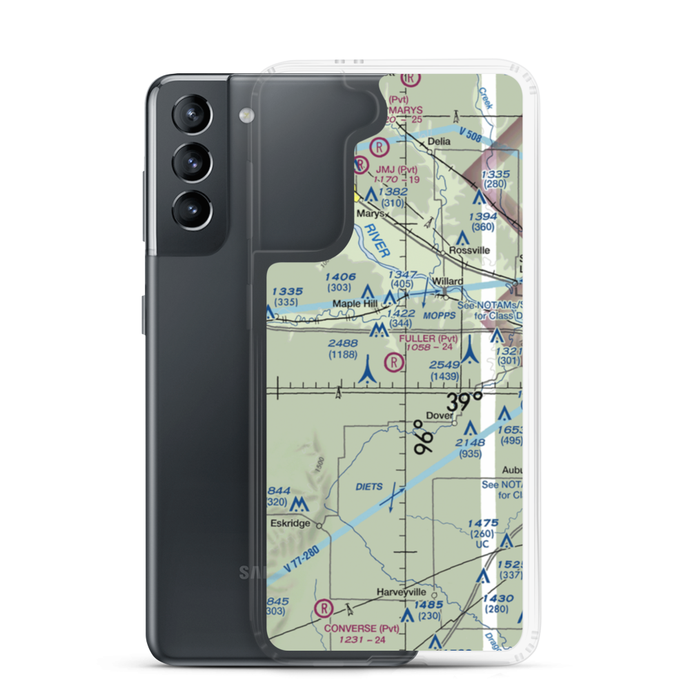 Fuller Airfield (95KS) VFR Sectional Samsung Case Samsung Galaxy S21 model shown