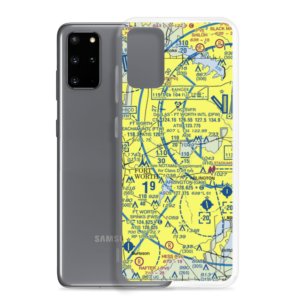 Fuller Airport (TS00) VFR Sectional Samsung Case Samsung Galaxy S20 Plus model shown