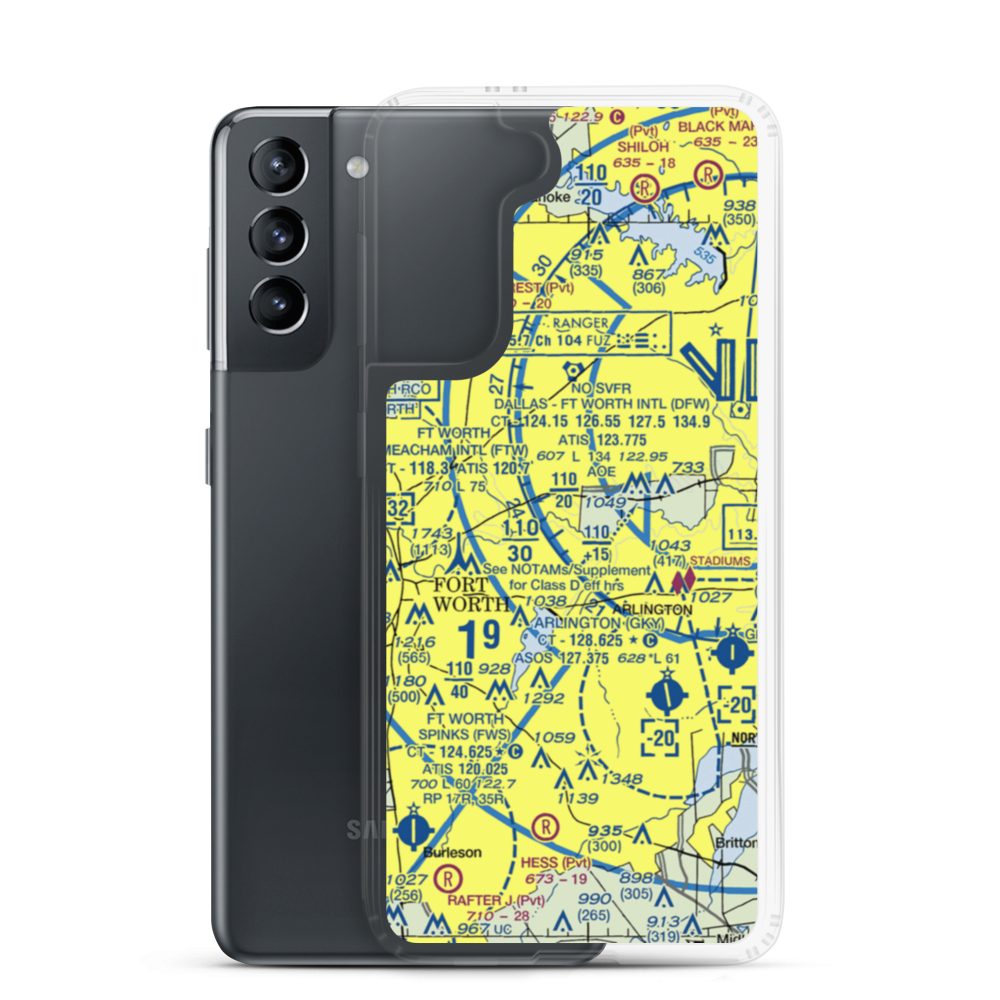 Fuller Airport (TS00) VFR Sectional Samsung Case Samsung Galaxy S21 model shown