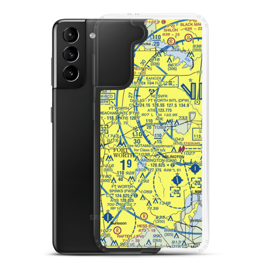 Fuller Airport (TS00) VFR Sectional Samsung Case Samsung Galaxy S21 Plus model shown