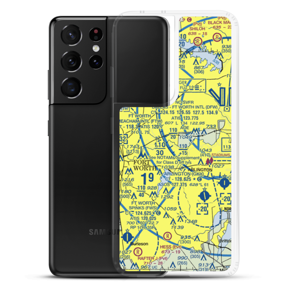 Fuller Airport (TS00) VFR Sectional Samsung Case Samsung Galaxy S21 Ultra model shown