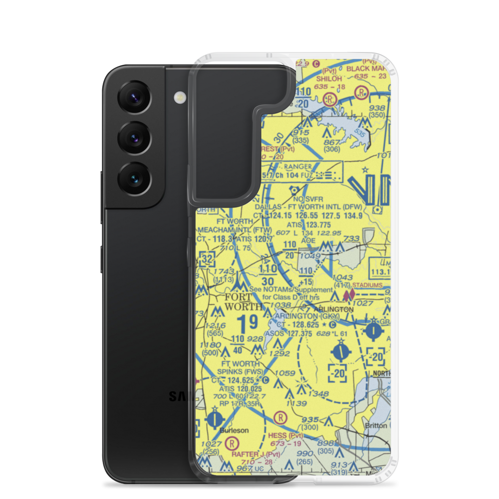 Fuller Airport (TS00) VFR Sectional Samsung Case Samsung Galaxy S22 model shown