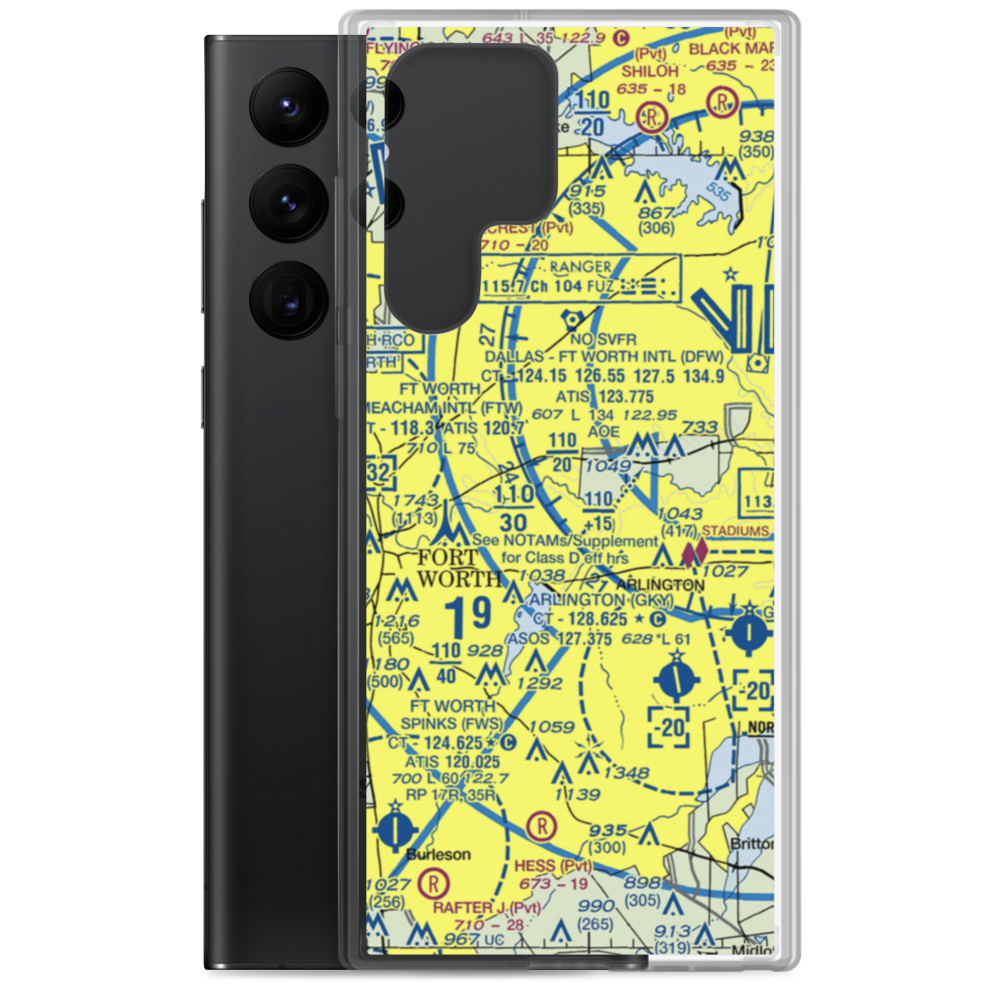 Fuller Airport (TS00) VFR Sectional Samsung Case Samsung Galaxy S22 Ultra model shown