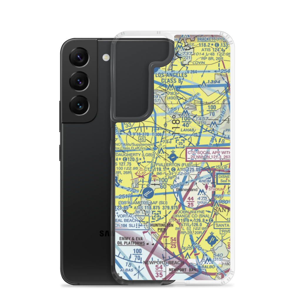 Fullerton Municipal Airport (FUL) VFR Sectional Samsung Case Samsung Galaxy S22 model shown