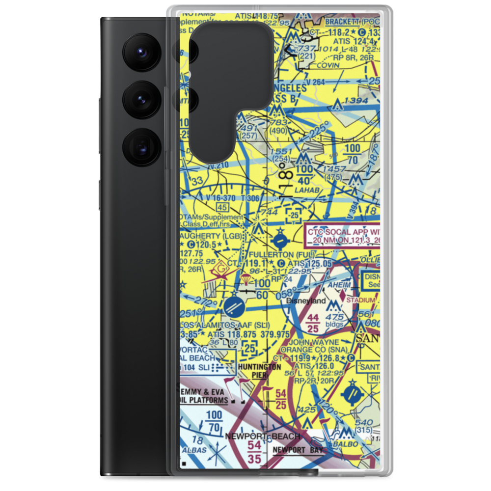 Fullerton Municipal Airport (FUL) VFR Sectional Samsung Case Samsung Galaxy S22 Ultra model shown
