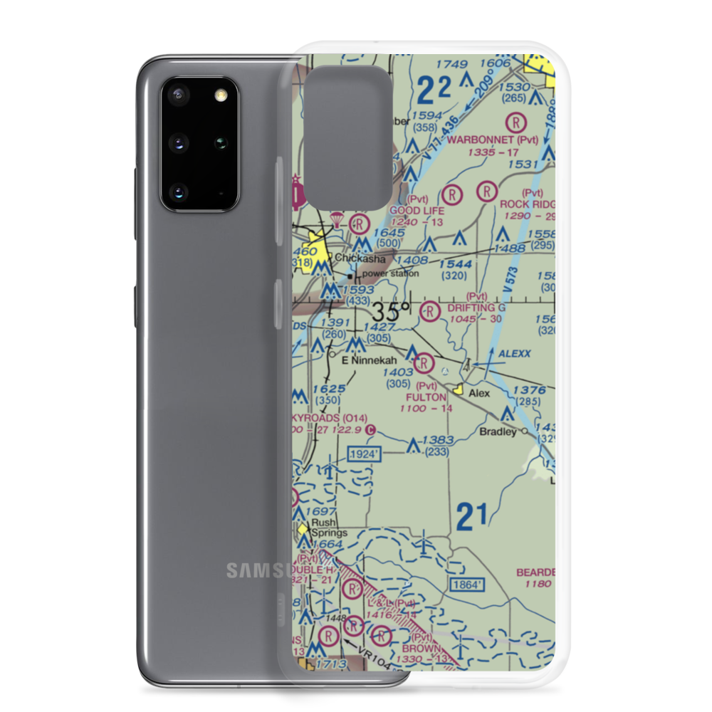 Fulton Airport (00AS) VFR Sectional Samsung Case Samsung Galaxy S20 Plus model shown