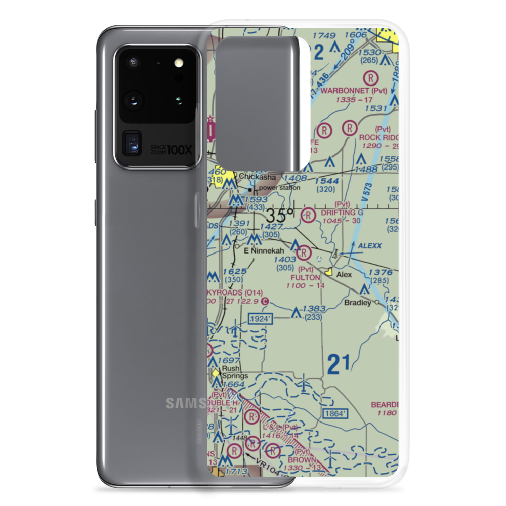 Fulton Airport (00AS) VFR Sectional Samsung Case Samsung Galaxy S20 Ultra model shown