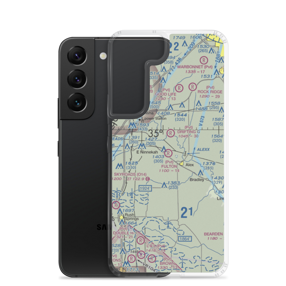 Fulton Airport (00AS) VFR Sectional Samsung Case Samsung Galaxy S22 model shown