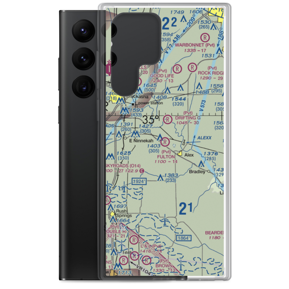 Fulton Airport (00AS) VFR Sectional Samsung Case Samsung Galaxy S22 Ultra model shown