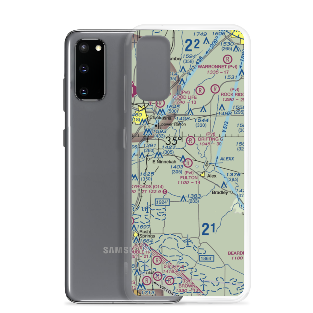 Fulton Airport (00AS) VFR Sectional Samsung Case Samsung Galaxy S20 model shown