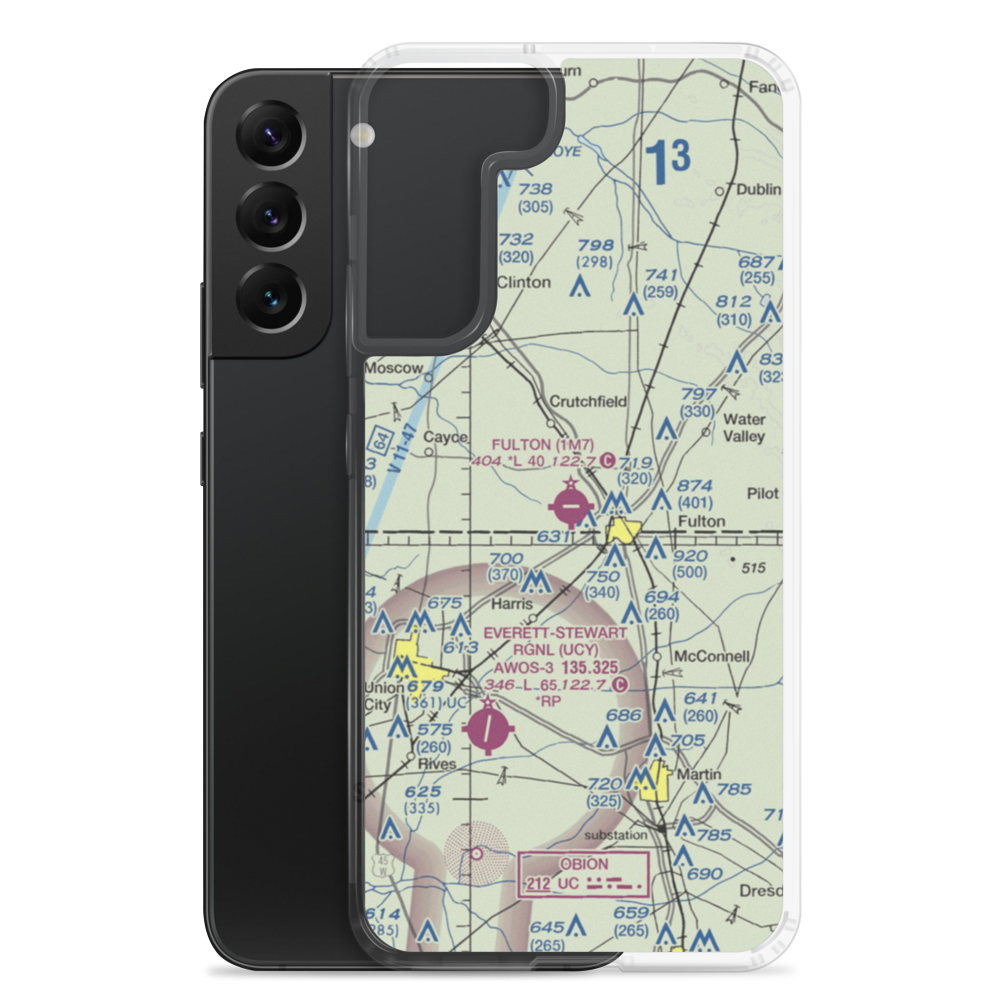 Fulton Airport (1M7) VFR Sectional Samsung Case Samsung Galaxy S22 Plus model shown