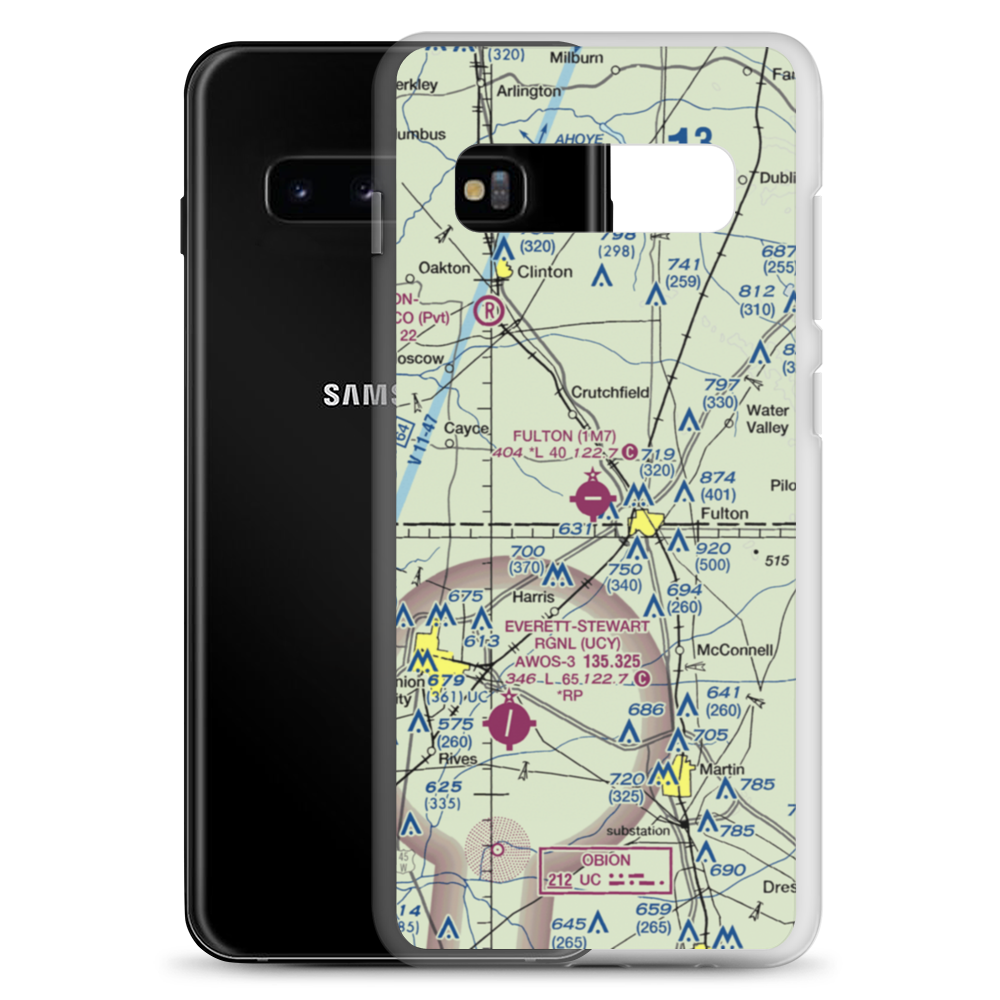 Fulton Airport (1M7) VFR Sectional Samsung Case Samsung Galaxy S10+ model shown