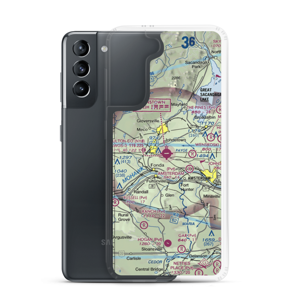Fulton County Airport (NY0) VFR Sectional Samsung Case Samsung Galaxy S21 model shown