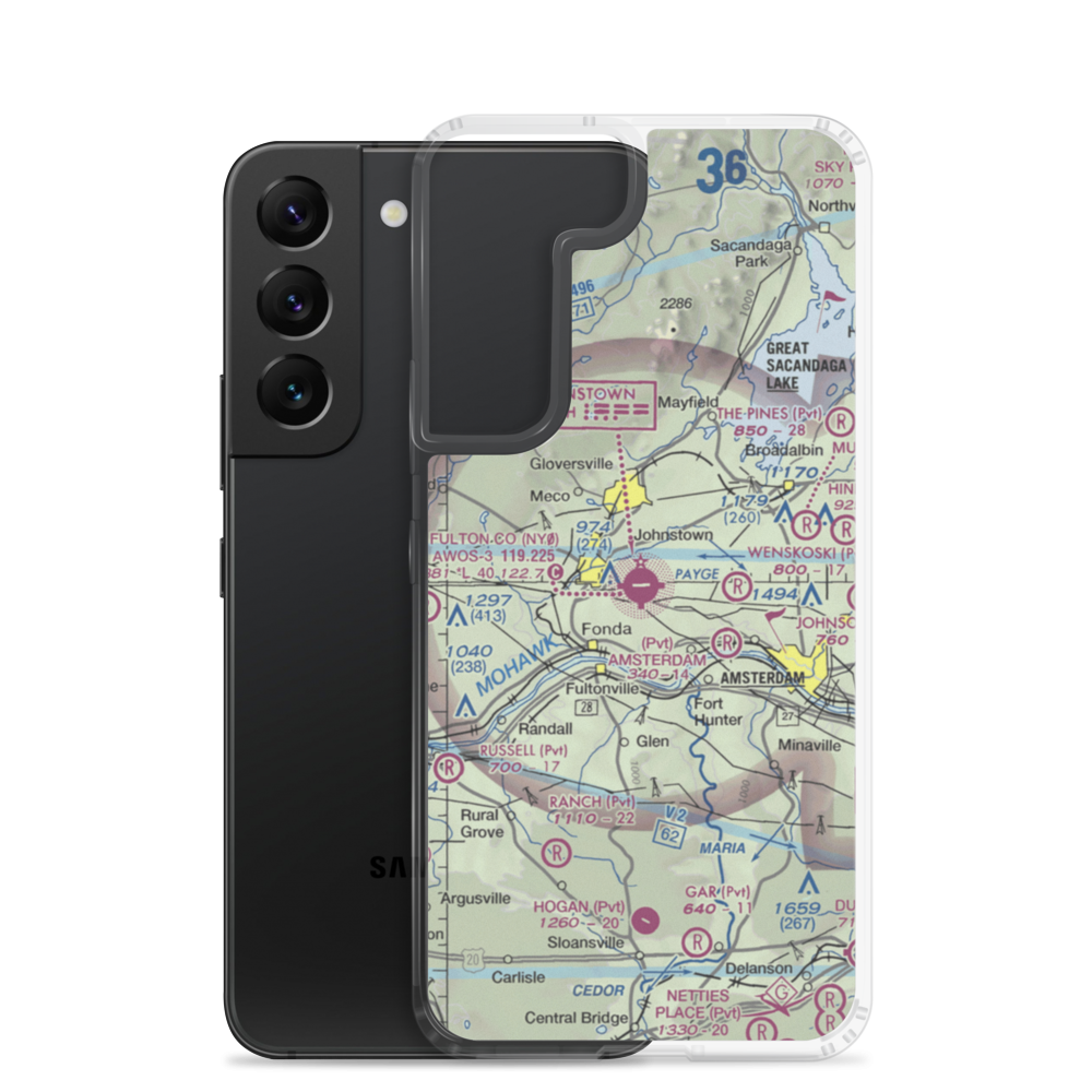 Fulton County Airport (NY0) VFR Sectional Samsung Case Samsung Galaxy S22 model shown