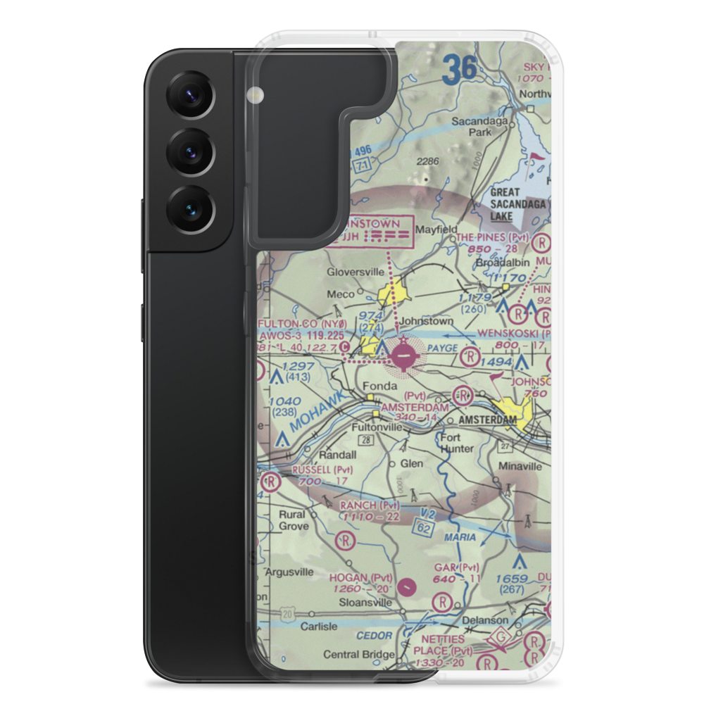 Fulton County Airport (NY0) VFR Sectional Samsung Case Samsung Galaxy S22 Plus model shown