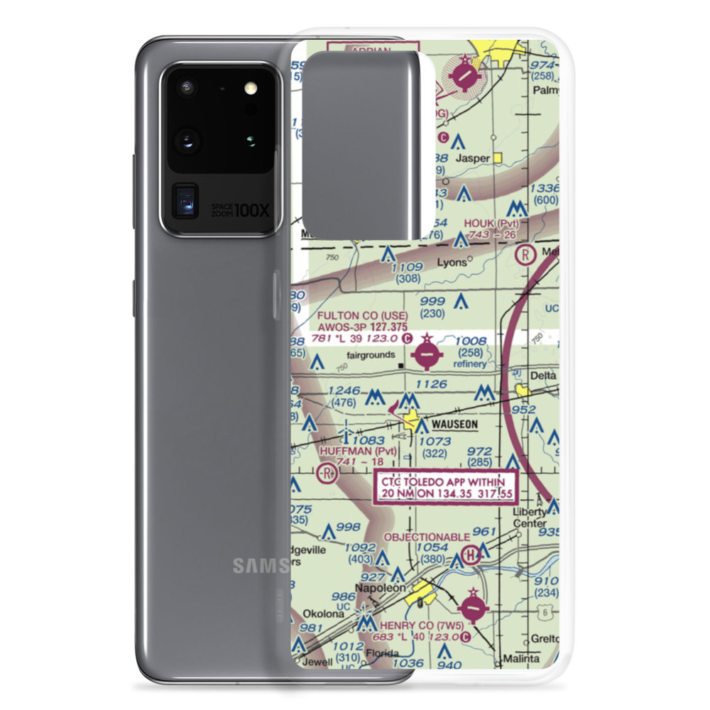 Fulton County Airport (USE) VFR Sectional Samsung Case Samsung Galaxy S20 Ultra model shown