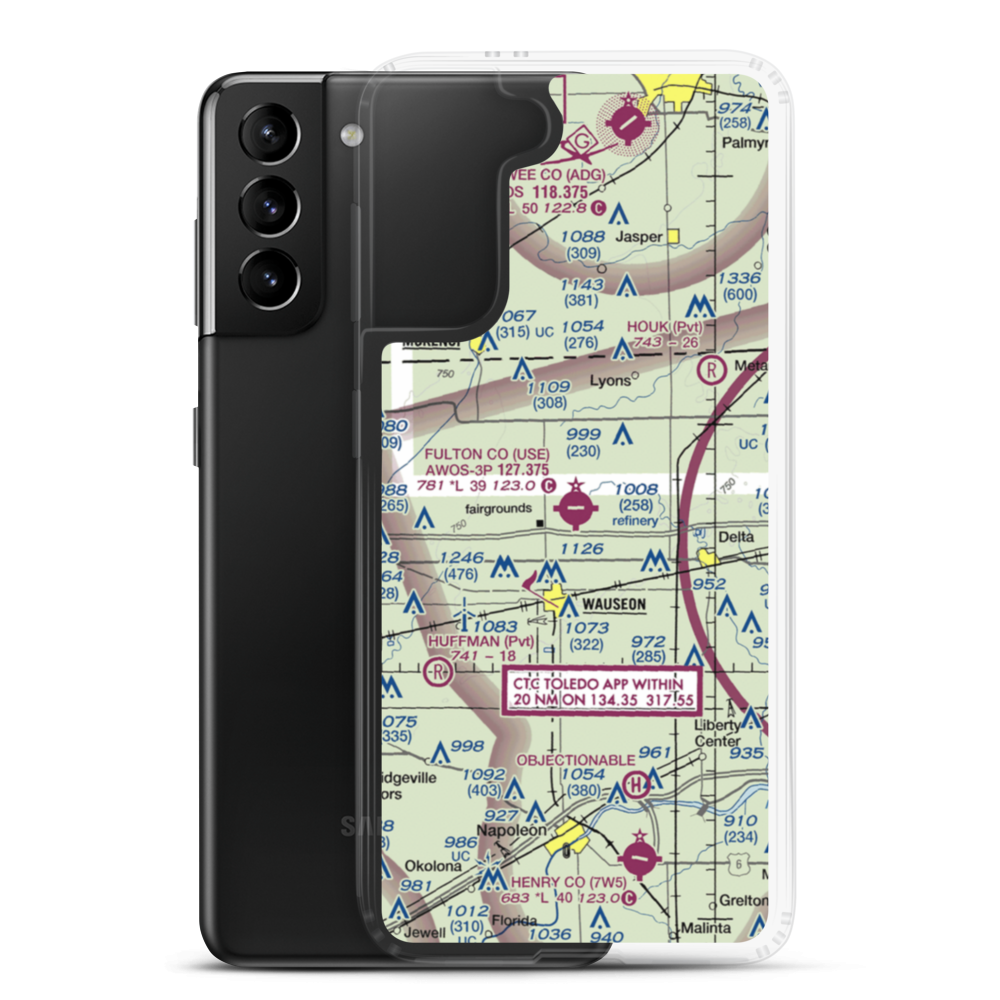 Fulton County Airport (USE) VFR Sectional Samsung Case Samsung Galaxy S21 Plus model shown