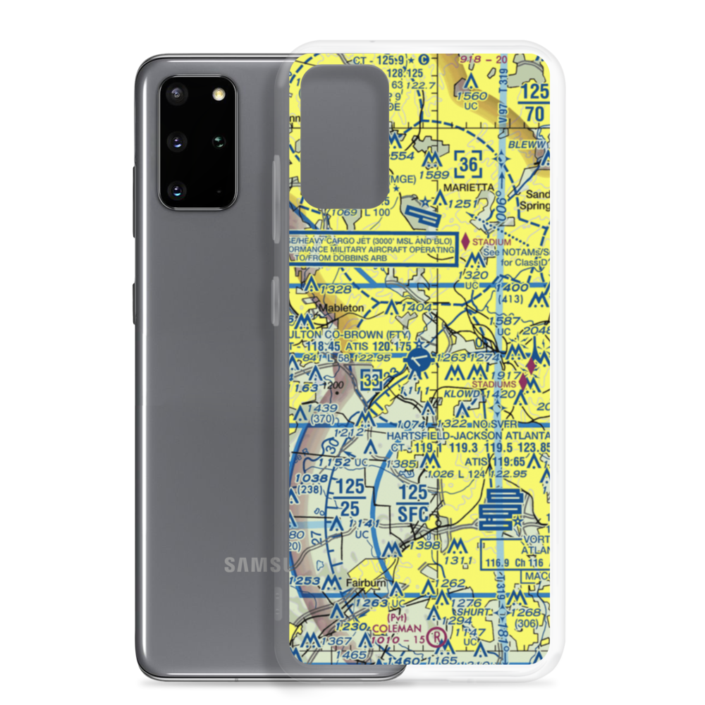 Fulton County Airport Brown Field (FTY) VFR Sectional Samsung Case Samsung Galaxy S20 Plus model shown