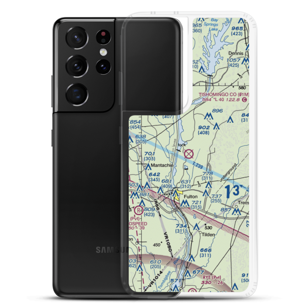 Fulton-Itawamba County Airport (11M) VFR Sectional Samsung Case Samsung Galaxy S21 Ultra model shown