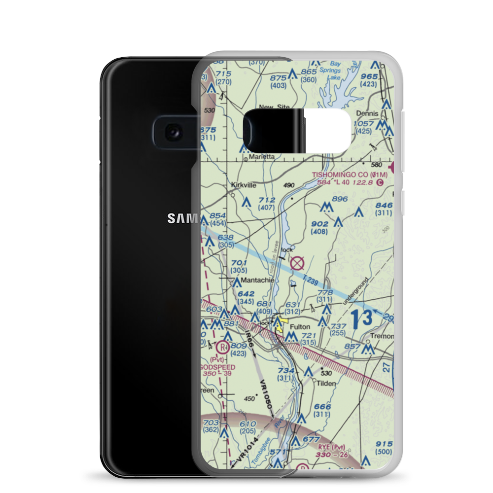 Fulton-Itawamba County Airport (11M) VFR Sectional Samsung Case Samsung Galaxy S10e model shown