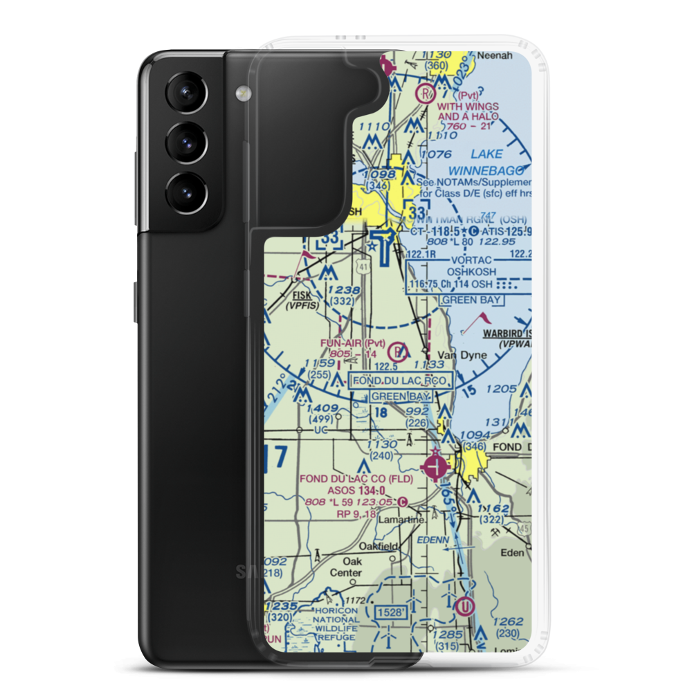 Fun-Air Airport (WI46) VFR Sectional Samsung Case Samsung Galaxy S21 Plus model shown
