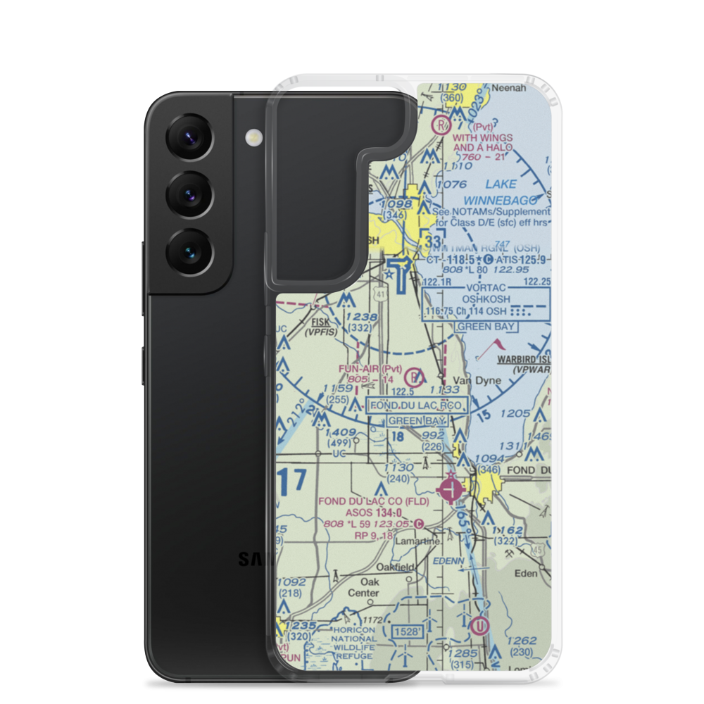 Fun-Air Airport (WI46) VFR Sectional Samsung Case Samsung Galaxy S22 model shown