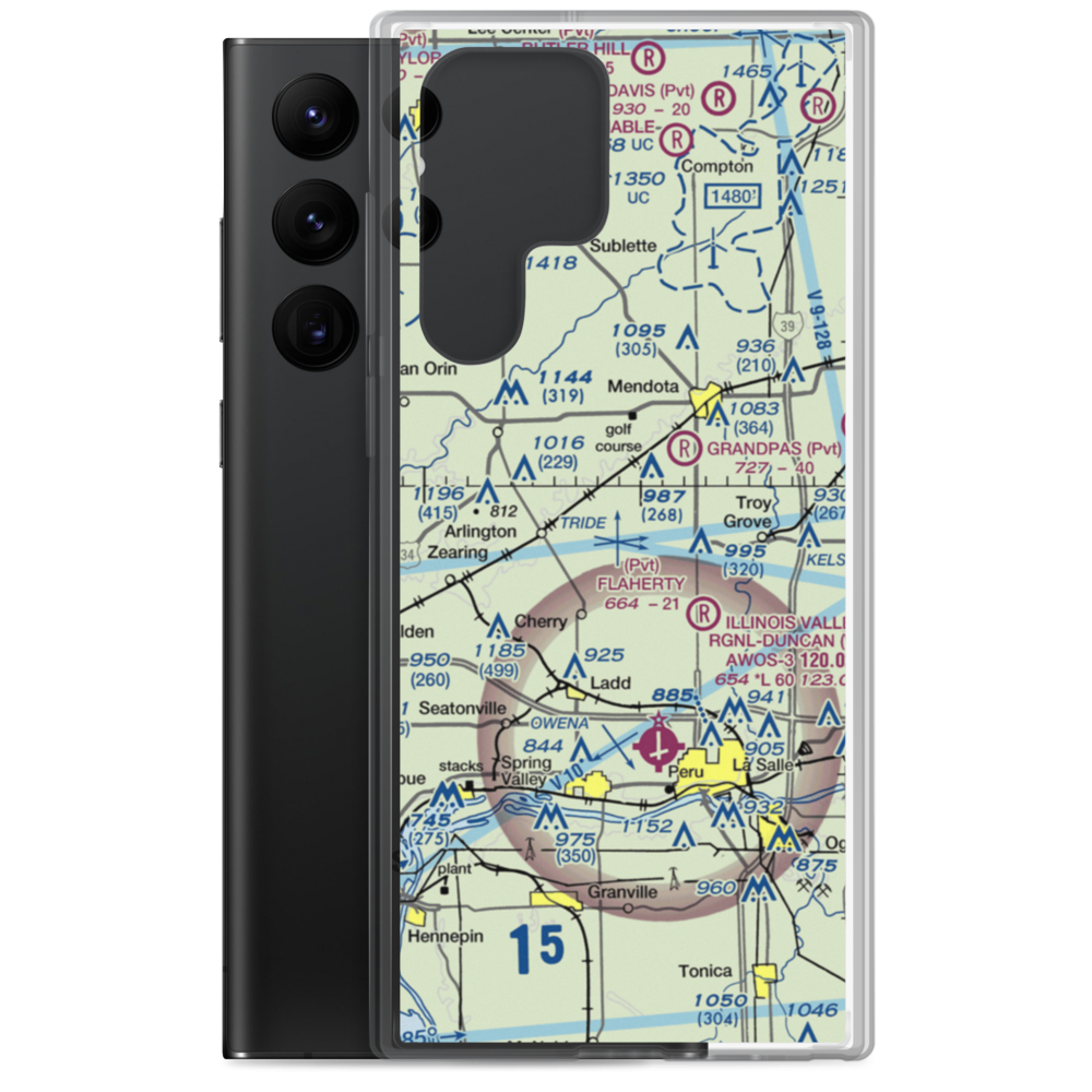 Funfsinn Airport (IL13) VFR Sectional Samsung Case Samsung Galaxy S22 Ultra model shown