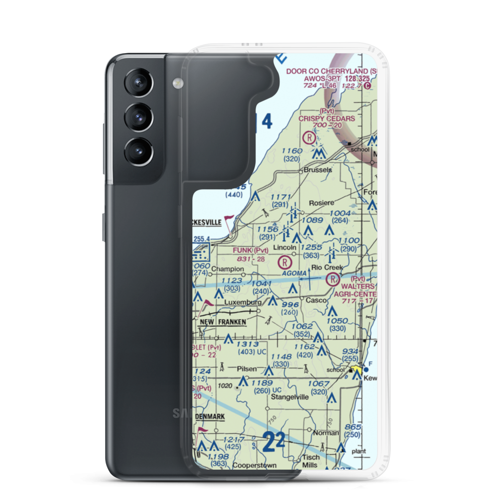 Funk Aerodrome (8WI6) VFR Sectional Samsung Case Samsung Galaxy S21 model shown
