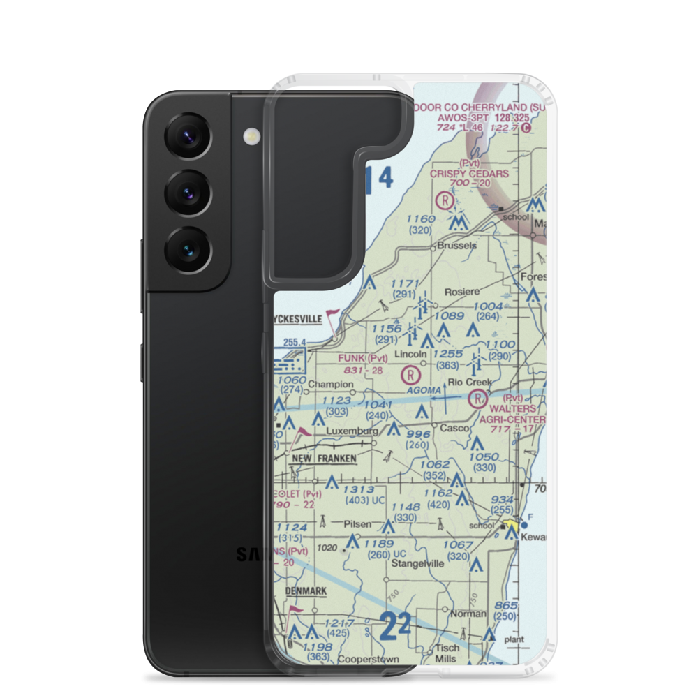 Funk Aerodrome (8WI6) VFR Sectional Samsung Case Samsung Galaxy S22 model shown