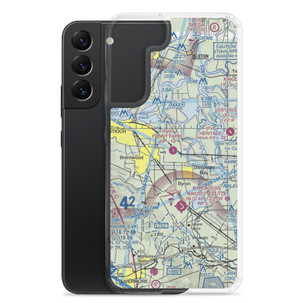 Funny Farm Airport (4CA2) VFR Sectional Samsung Case Samsung Galaxy S22 Plus model shown
