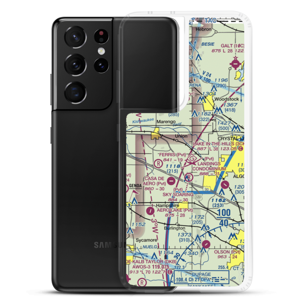Funny Farm Airport (5LL7) VFR Sectional Samsung Case Samsung Galaxy S21 Ultra model shown