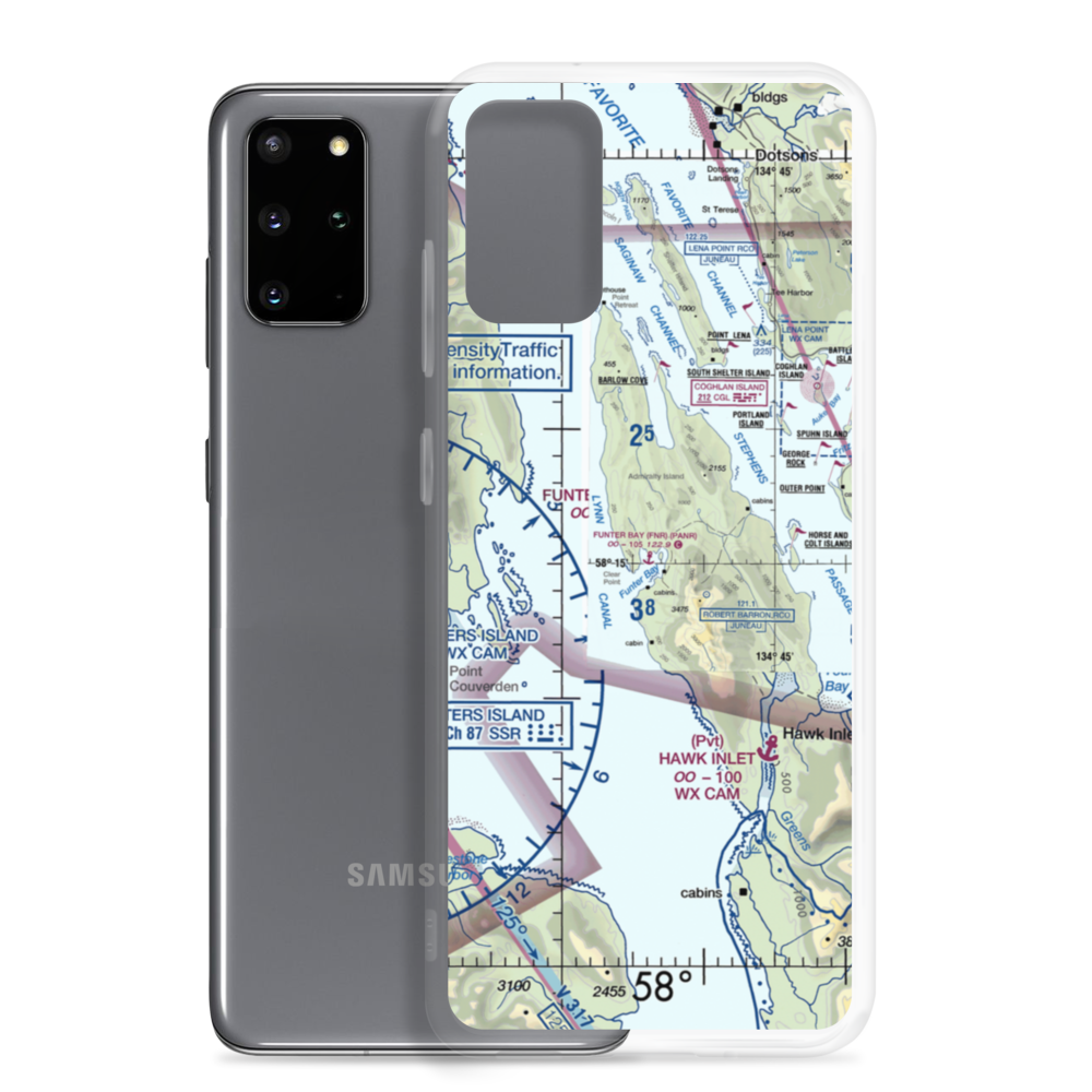 Funter Bay Seaplane Base (FNR) VFR Sectional Samsung Case Samsung Galaxy S20 Plus model shown