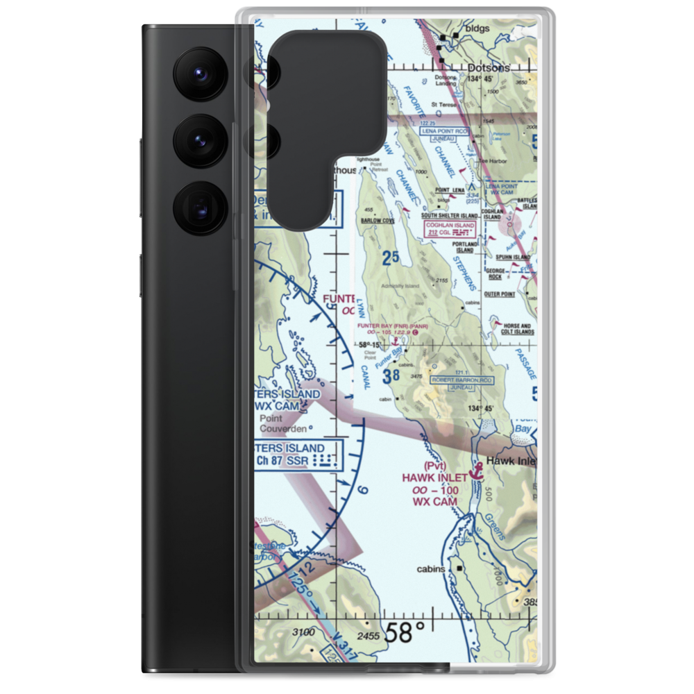 Funter Bay Seaplane Base (FNR) VFR Sectional Samsung Case Samsung Galaxy S22 Ultra model shown