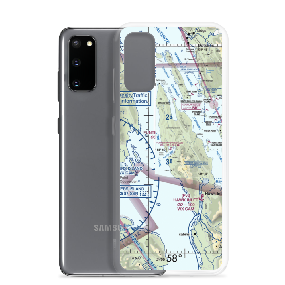 Funter Bay Seaplane Base (FNR) VFR Sectional Samsung Case Samsung Galaxy S20 model shown