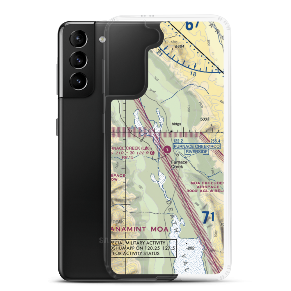 Furnace Creek Airport (L06) VFR Sectional Samsung Case Samsung Galaxy S21 Plus model shown