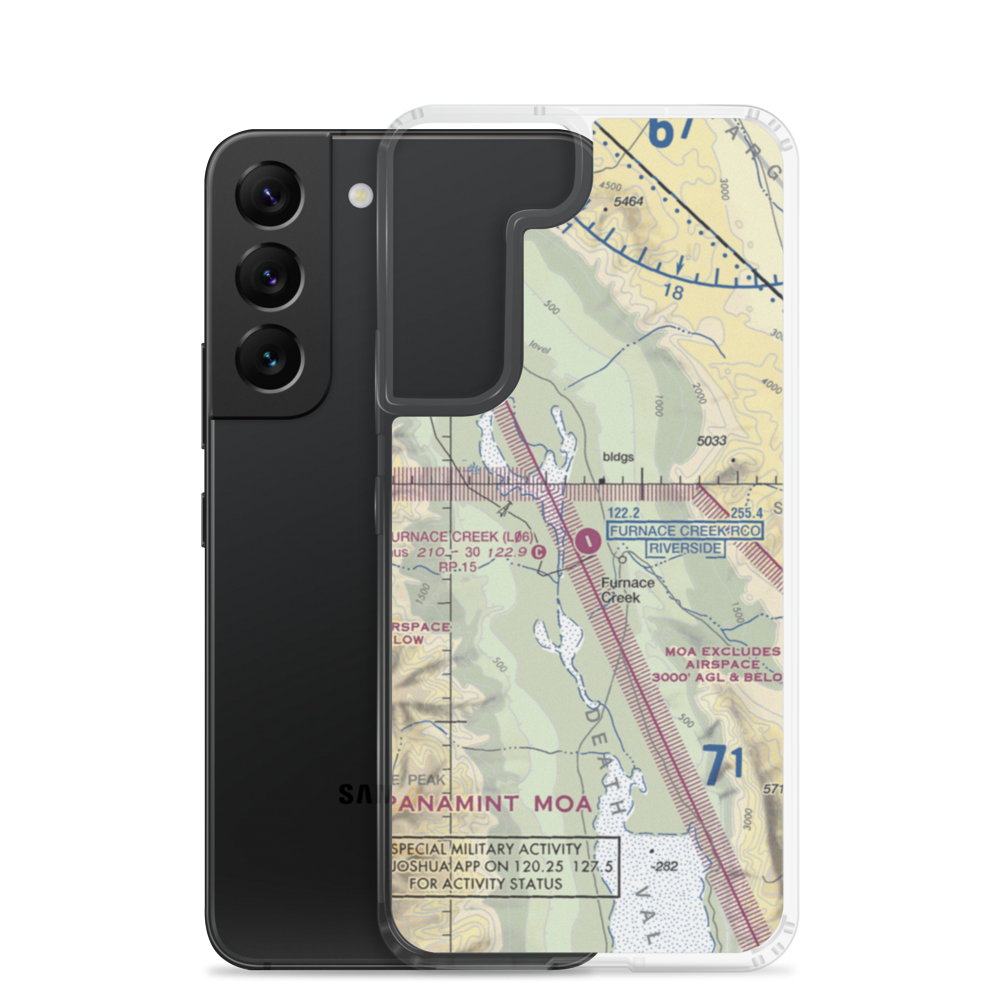 Furnace Creek Airport (L06) VFR Sectional Samsung Case Samsung Galaxy S22 model shown