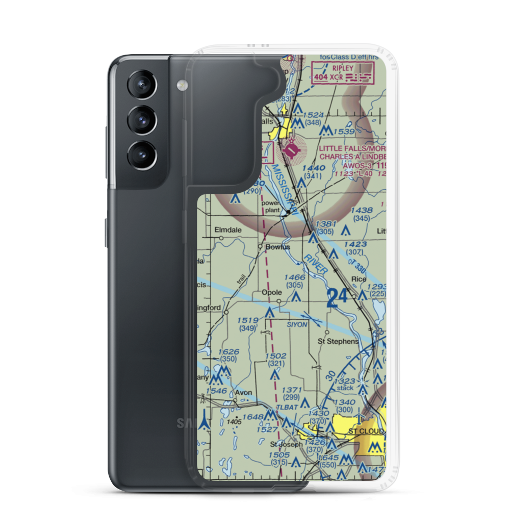 Fussy Airport (2MN7) VFR Sectional Samsung Case Samsung Galaxy S21 model shown