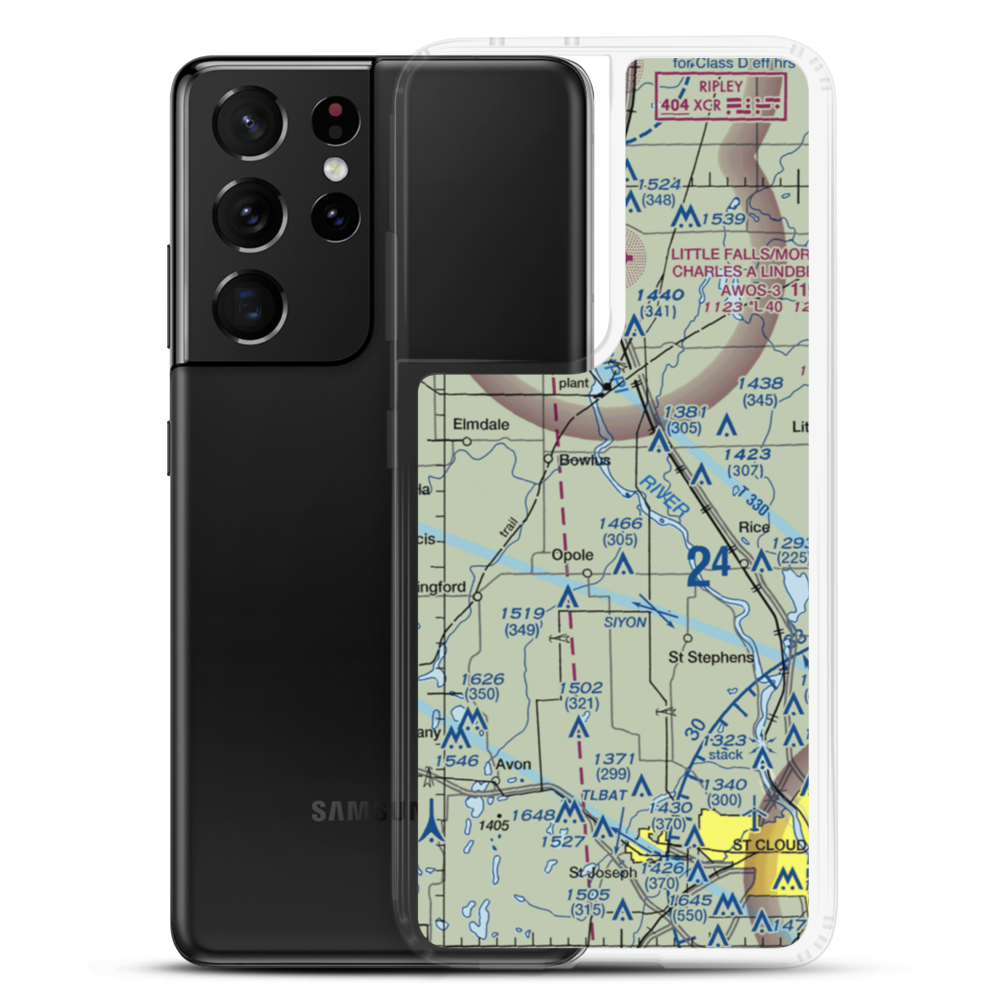 Fussy Airport (2MN7) VFR Sectional Samsung Case Samsung Galaxy S21 Ultra model shown