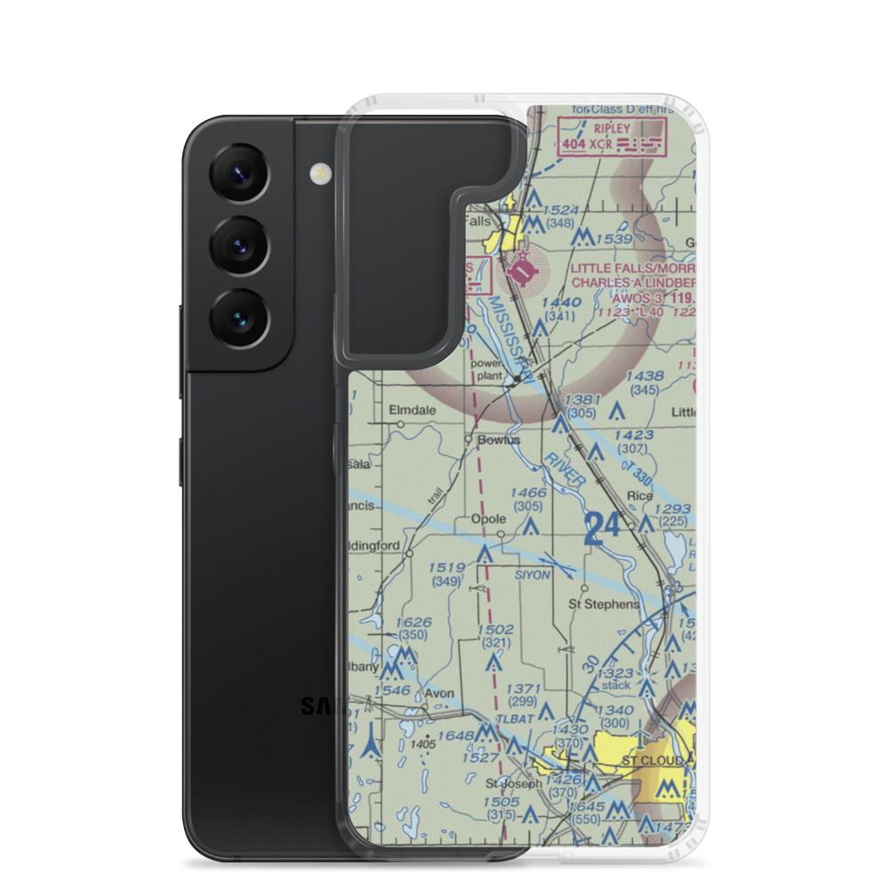 Fussy Airport (2MN7) VFR Sectional Samsung Case Samsung Galaxy S22 model shown