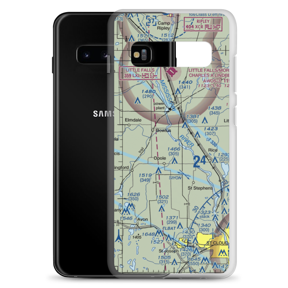 Fussy Airport (2MN7) VFR Sectional Samsung Case Samsung Galaxy S10+ model shown