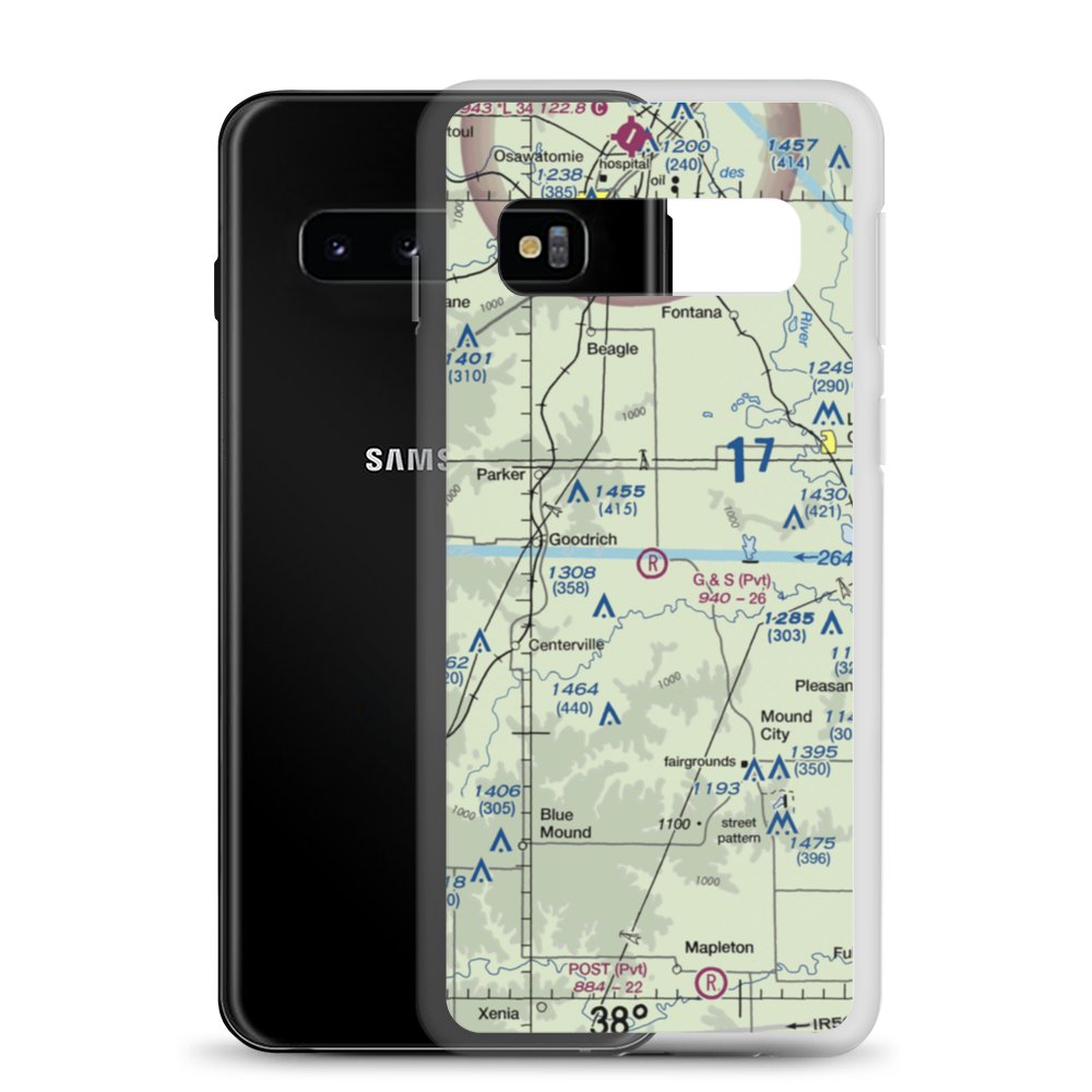 G & S Space Port Airport (14KS) VFR Sectional Samsung Case Samsung Galaxy S10 model shown