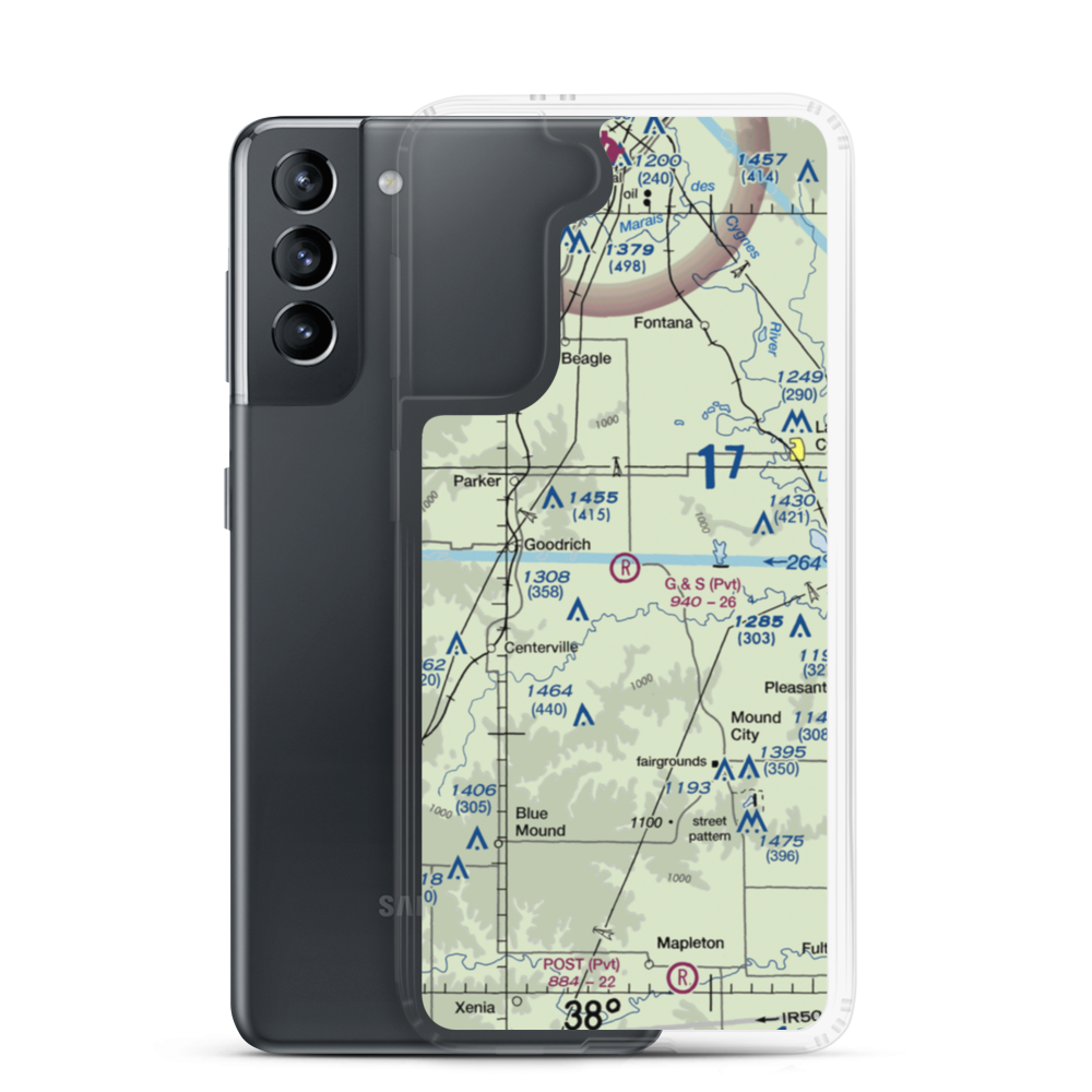 G & S Space Port Airport (14KS) VFR Sectional Samsung Case Samsung Galaxy S21 model shown