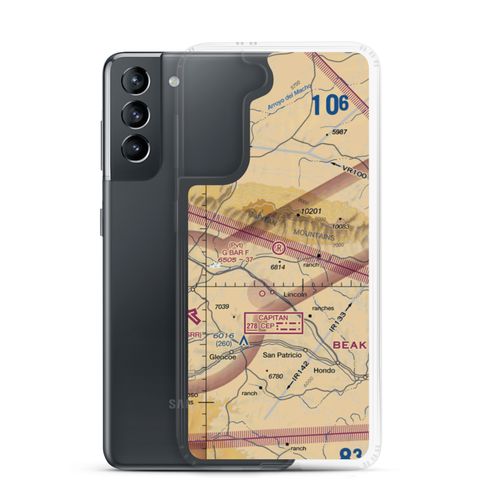 G Bar F Ranch Airport (NM84) VFR Sectional Samsung Case Samsung Galaxy S21 model shown