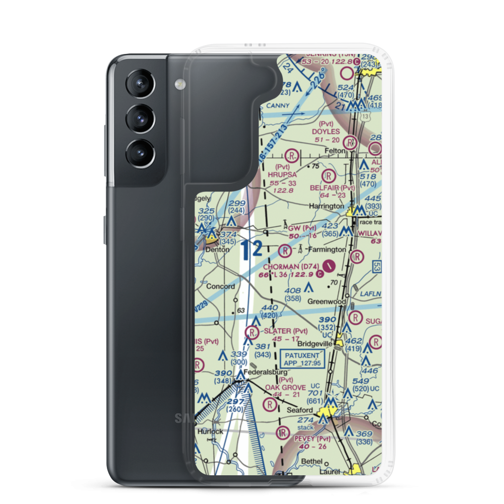 G W Farm Airport (9MD9) VFR Sectional Samsung Case Samsung Galaxy S21 model shown